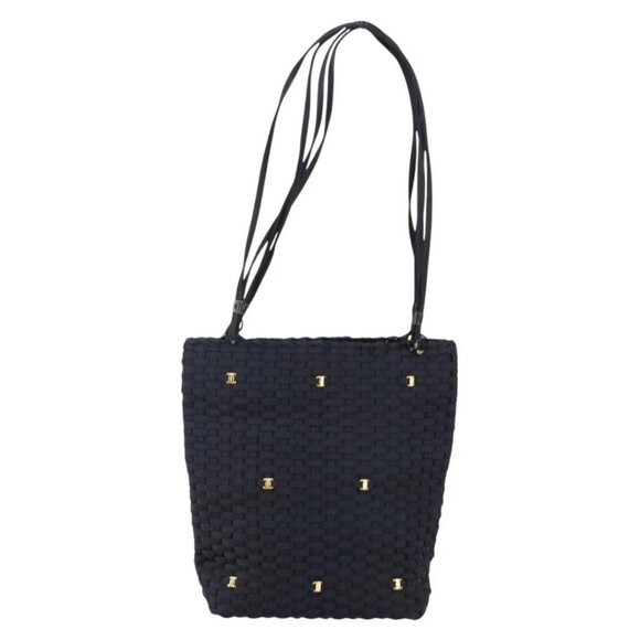 Salvatore Ferragamo Vala Shoulder Bag Nylon Black Gold Auth bs29122 - Picture 10 of 15